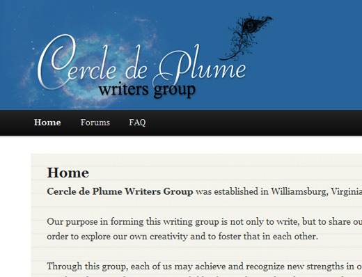 Cercle de Plume's website - zoom