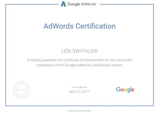 Len2016-Google Partners - Certification