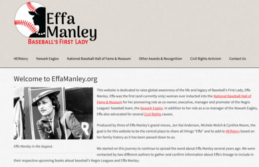 Screen capture of EffaManley.org home page
